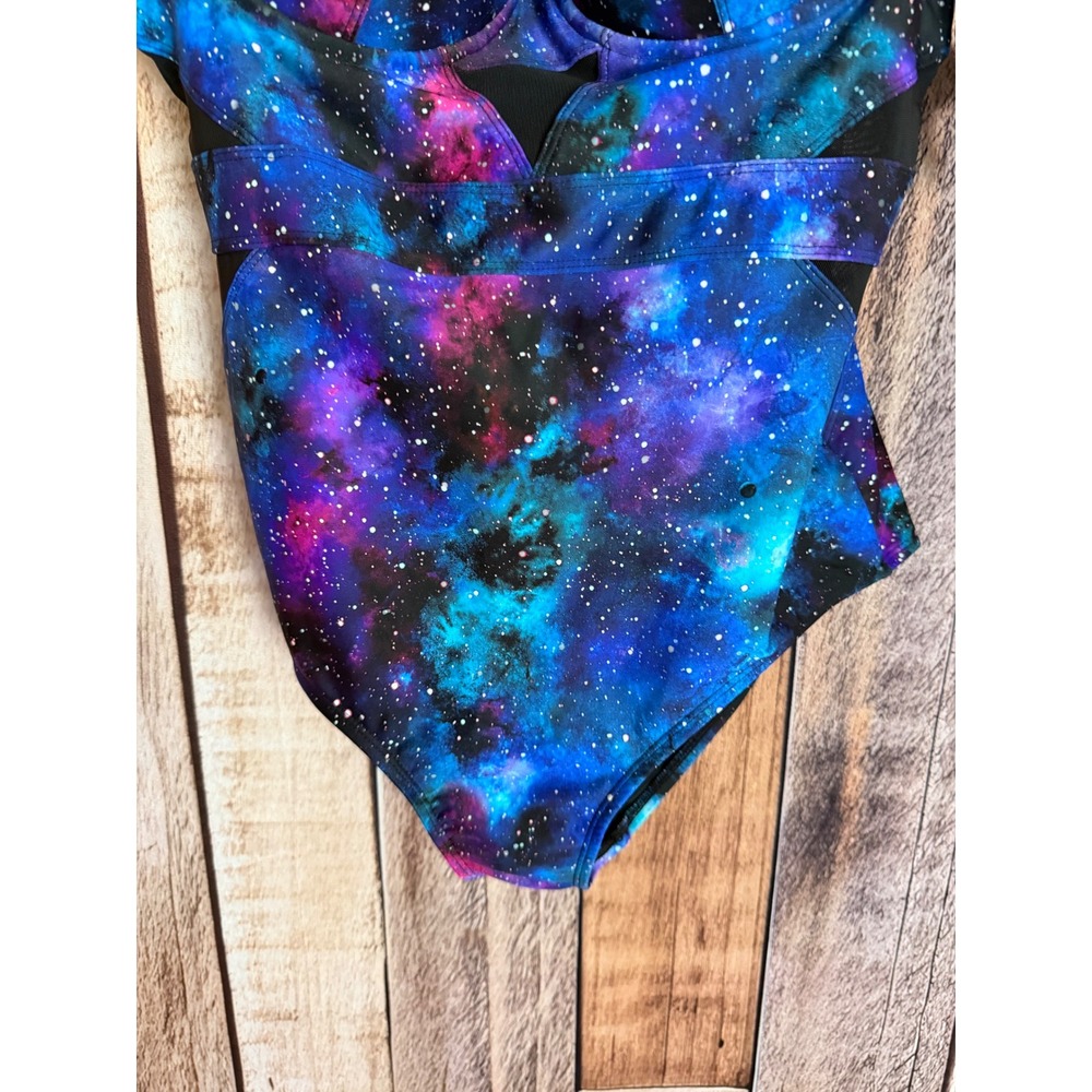 Torrid Swimsuit One Piece Galaxy Cutout Mesh Underwire Resort Torrid Size 1 NWT - Picture 4 of 9